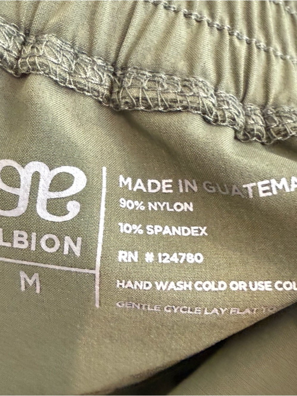 Olive Green Drawstring Joggers by Albion size medium tall - Picture 5 of 5